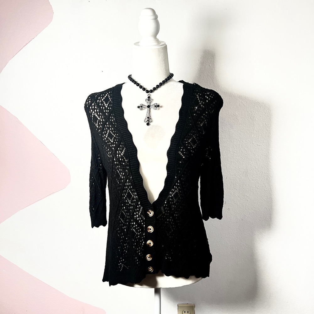 Gothic Crochet Cardigan Sz Large Gothic Grunge Whimsigoth Witchy